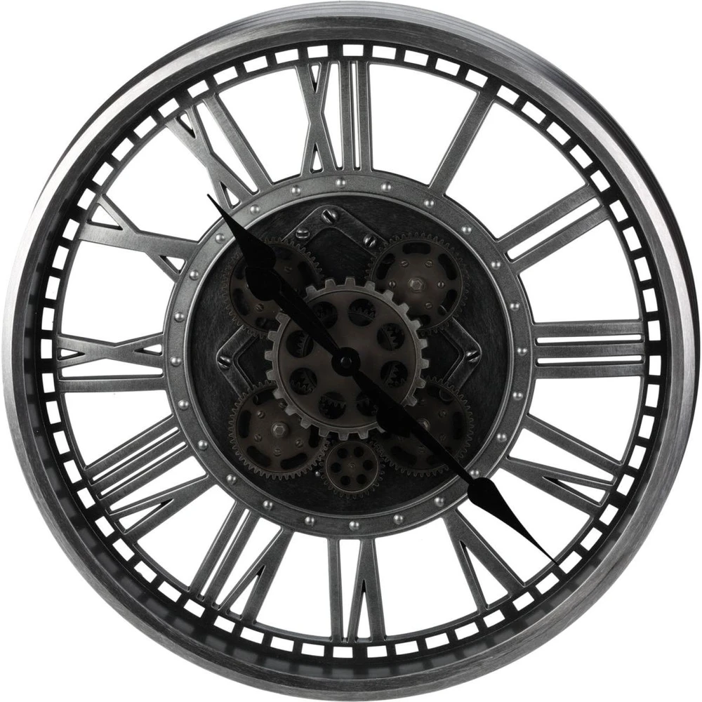 Redcliffs Excellent Houseware Sieninis laikrodis SUKAMASIS MECHANIZM 50CM Sidabrinis