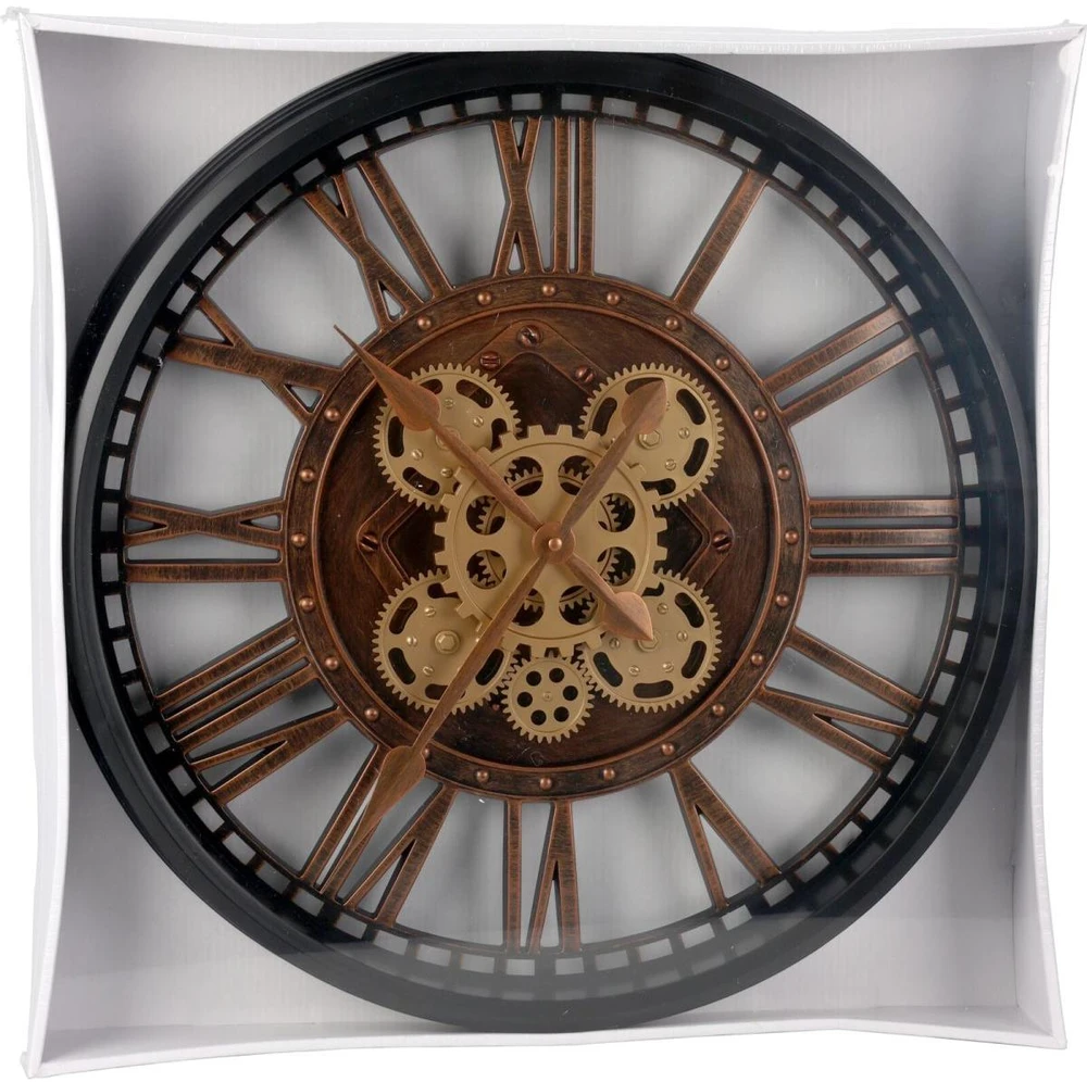 Redcliffs Excellent Houseware SUKIMAS SIENINIS LAIKRODIS, MECHANIZMAS, 50cm, RUDAS