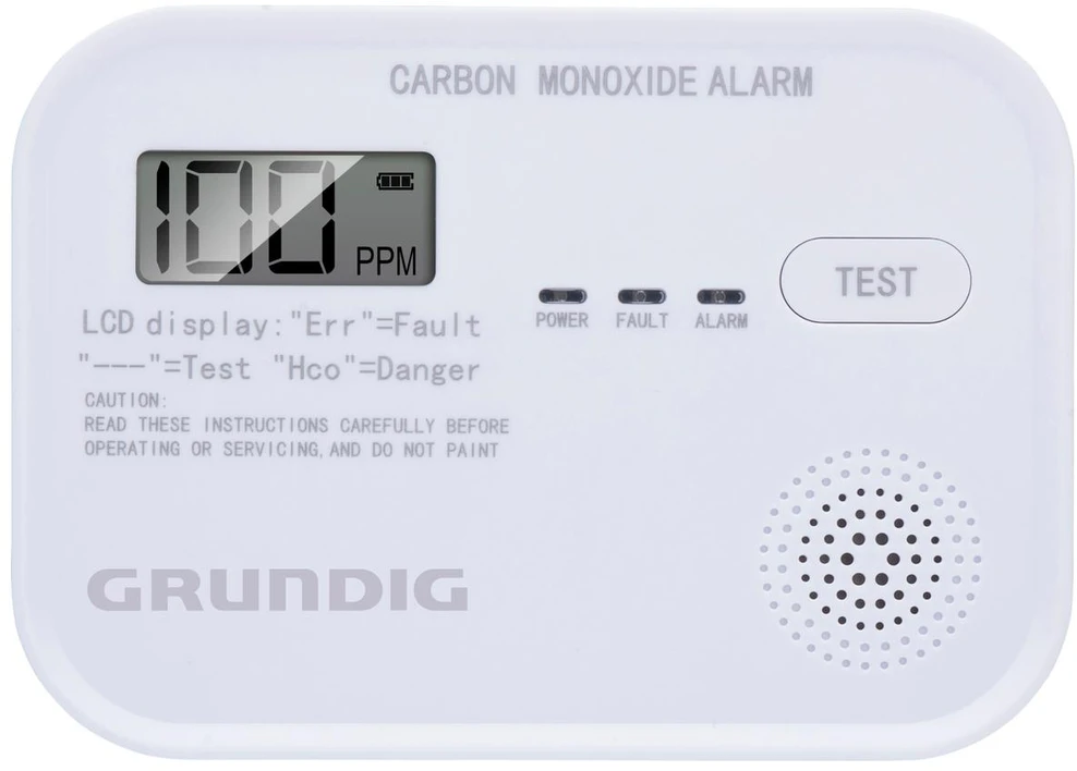 Grundig Anglies monoksido detektorius su LED lempute ir baterija