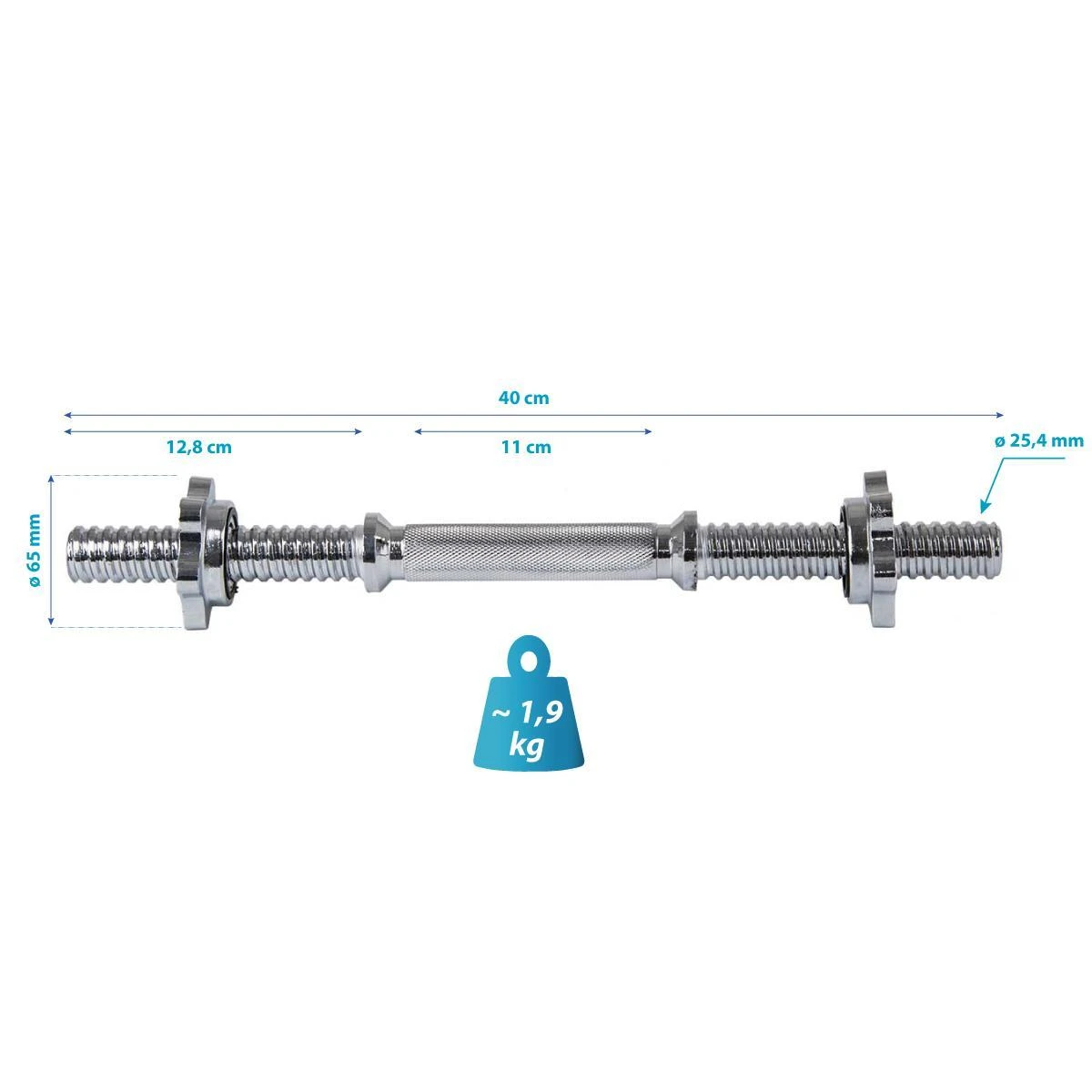 Trumpas hantelio strypas 40 cm Enero Fit