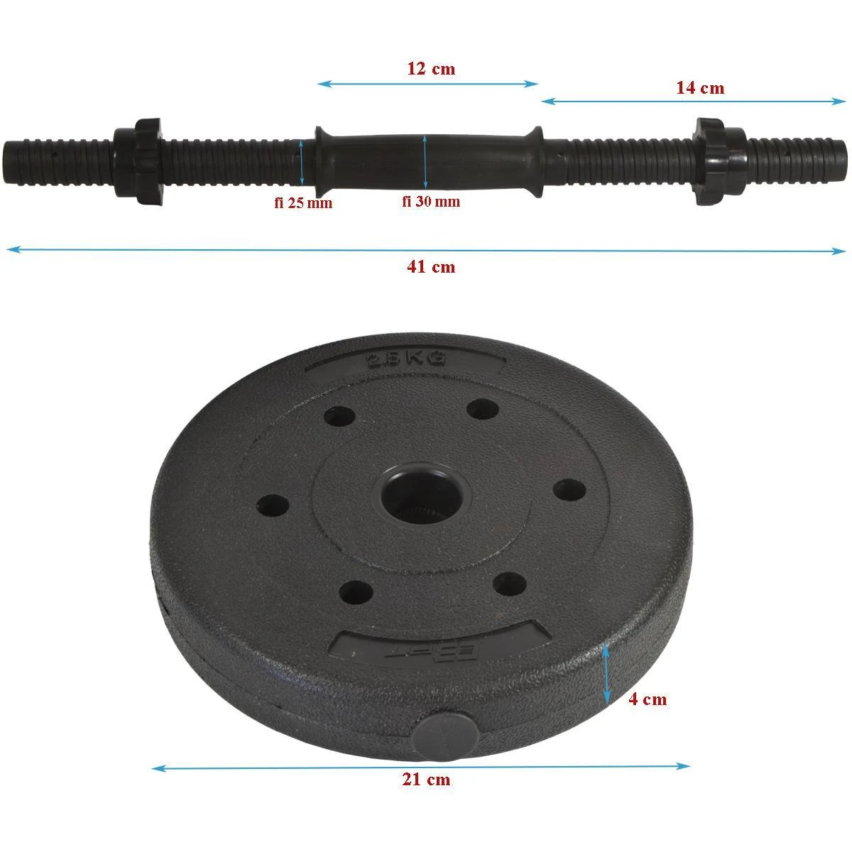 Keičiamo svorio hantelis EB Fit, 11kg (10+1)