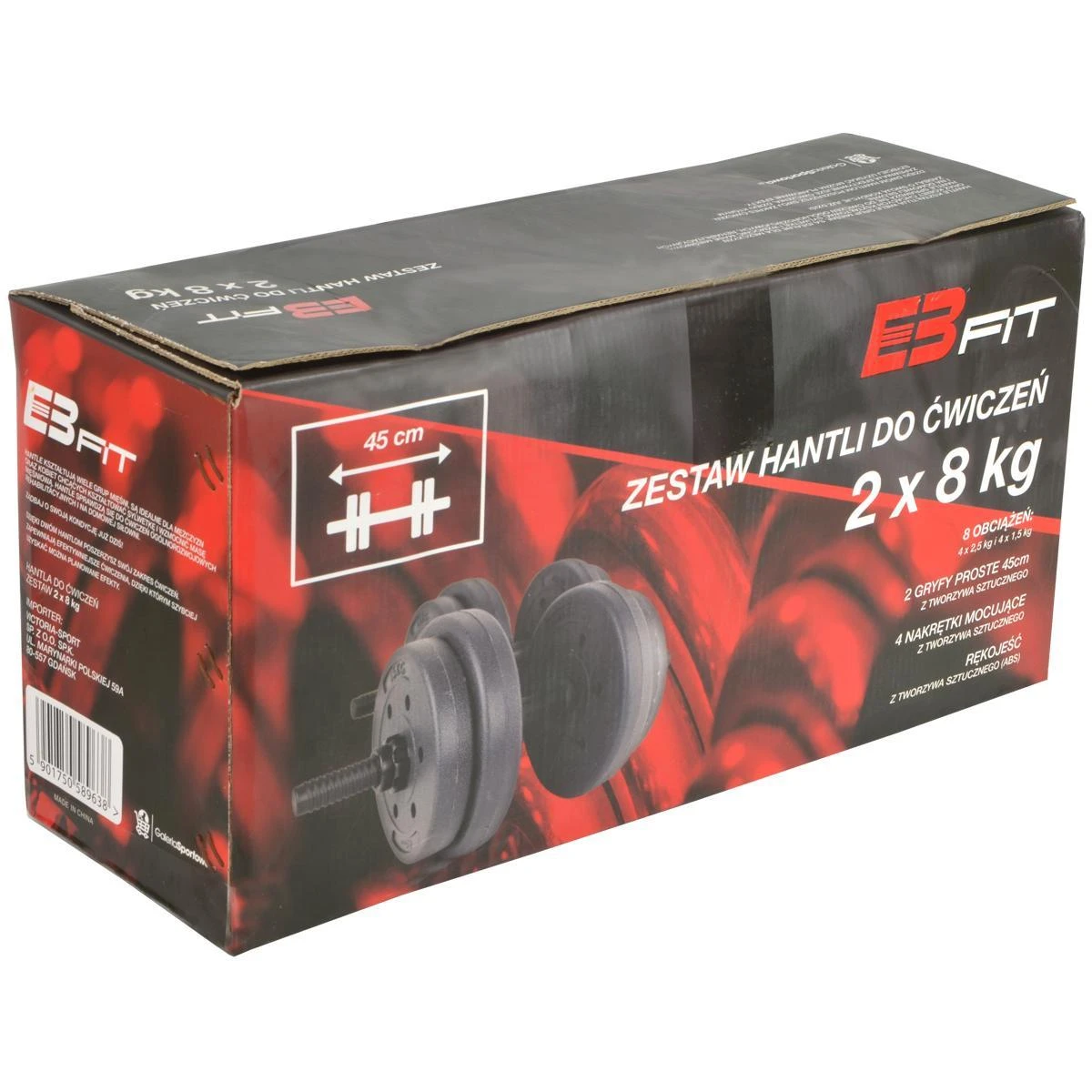 Keičiamo svorio hanteliai EB Fit, 16kg (2x8kg)