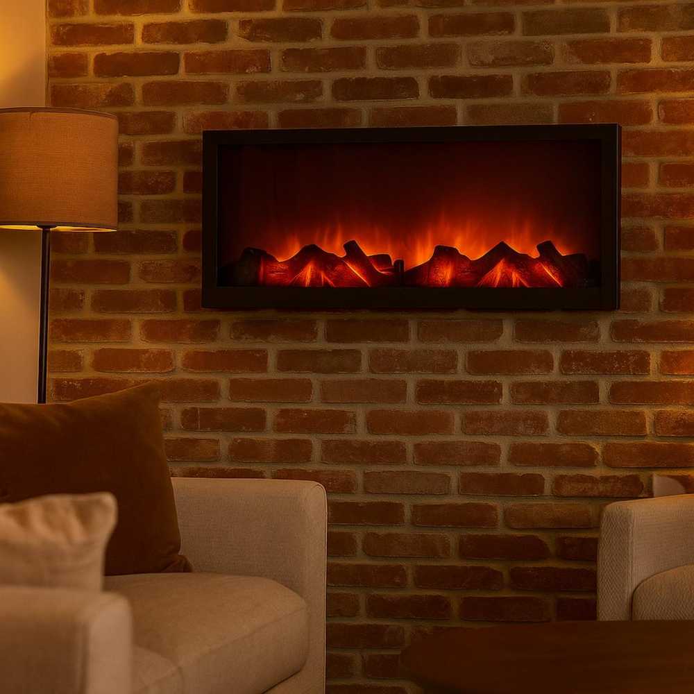 Home Styling Collection Elektrinis židinys LED 57x25 cm juodas