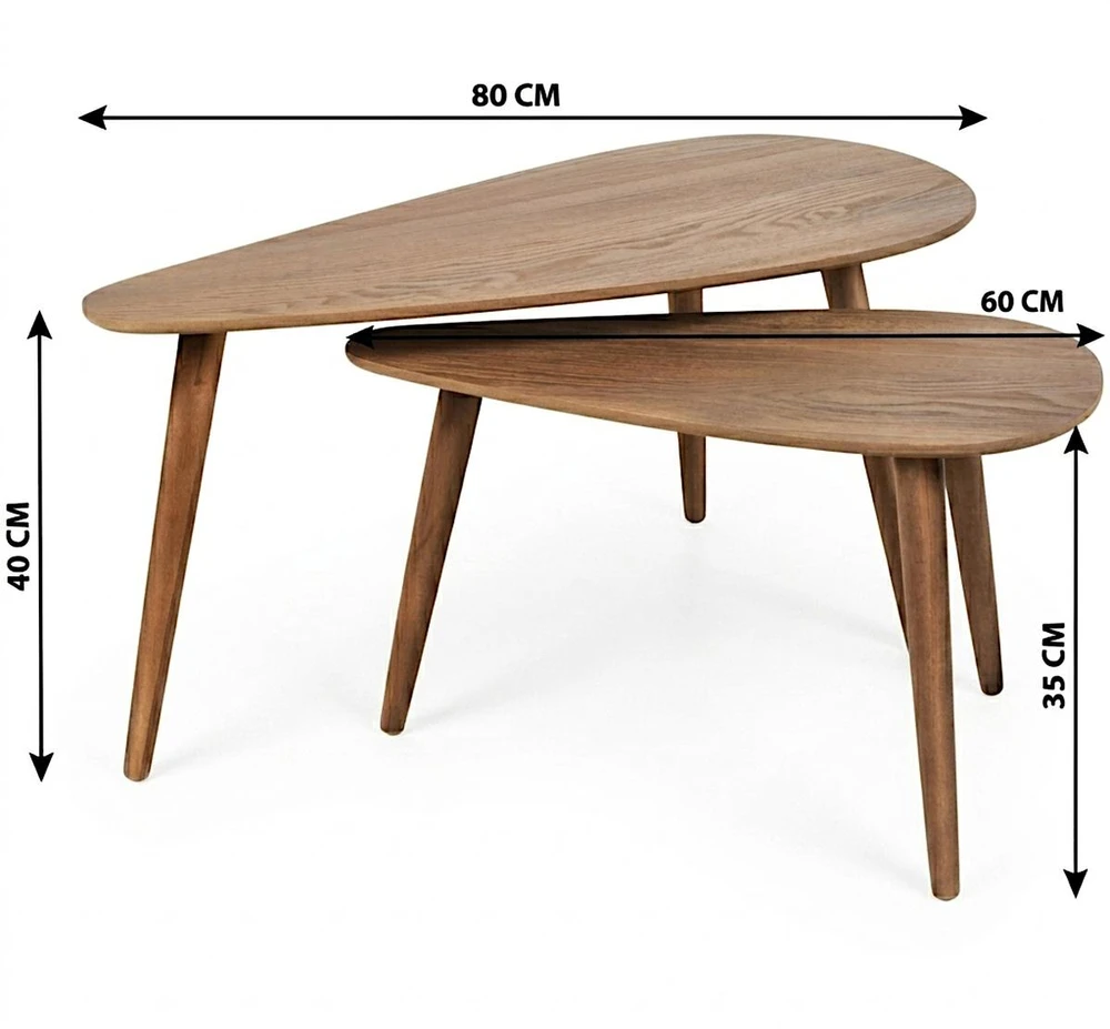 Home Styling Collection SVETAINĖS KAVOS STALIUKŲ RINKINYS 2 VNT. MDF MEDIENOS