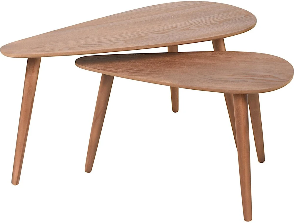 Home Styling Collection SVETAINĖS KAVOS STALIUKŲ RINKINYS 2 VNT. MDF MEDIENOS