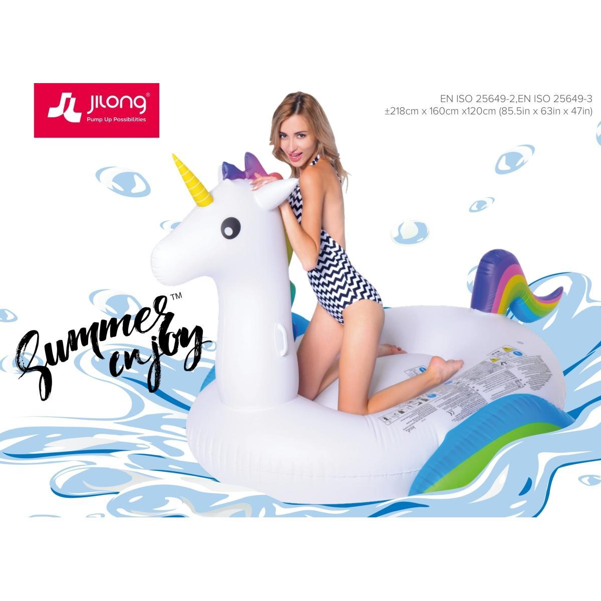 Avenli Jilong Pripučiamas plaustas Sun Club Unicorn, 218x160 cm, baltas