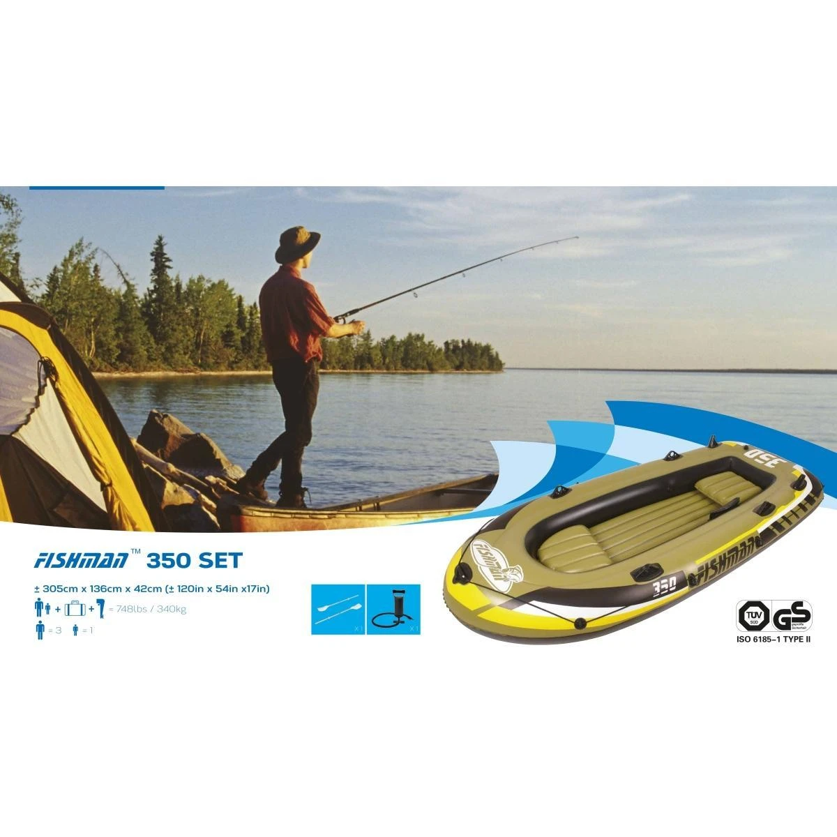 Ponton Pripučiama valtis PATHFINDER „Fishman“ 350