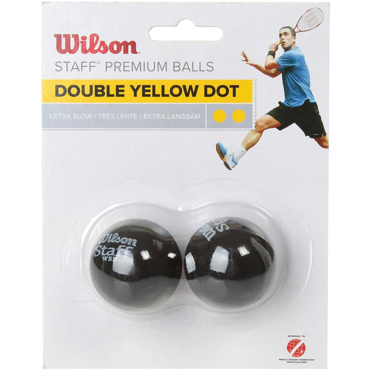 Skvošo kamuoliukai Staff Wilson labai lėti/2vnt. juodi