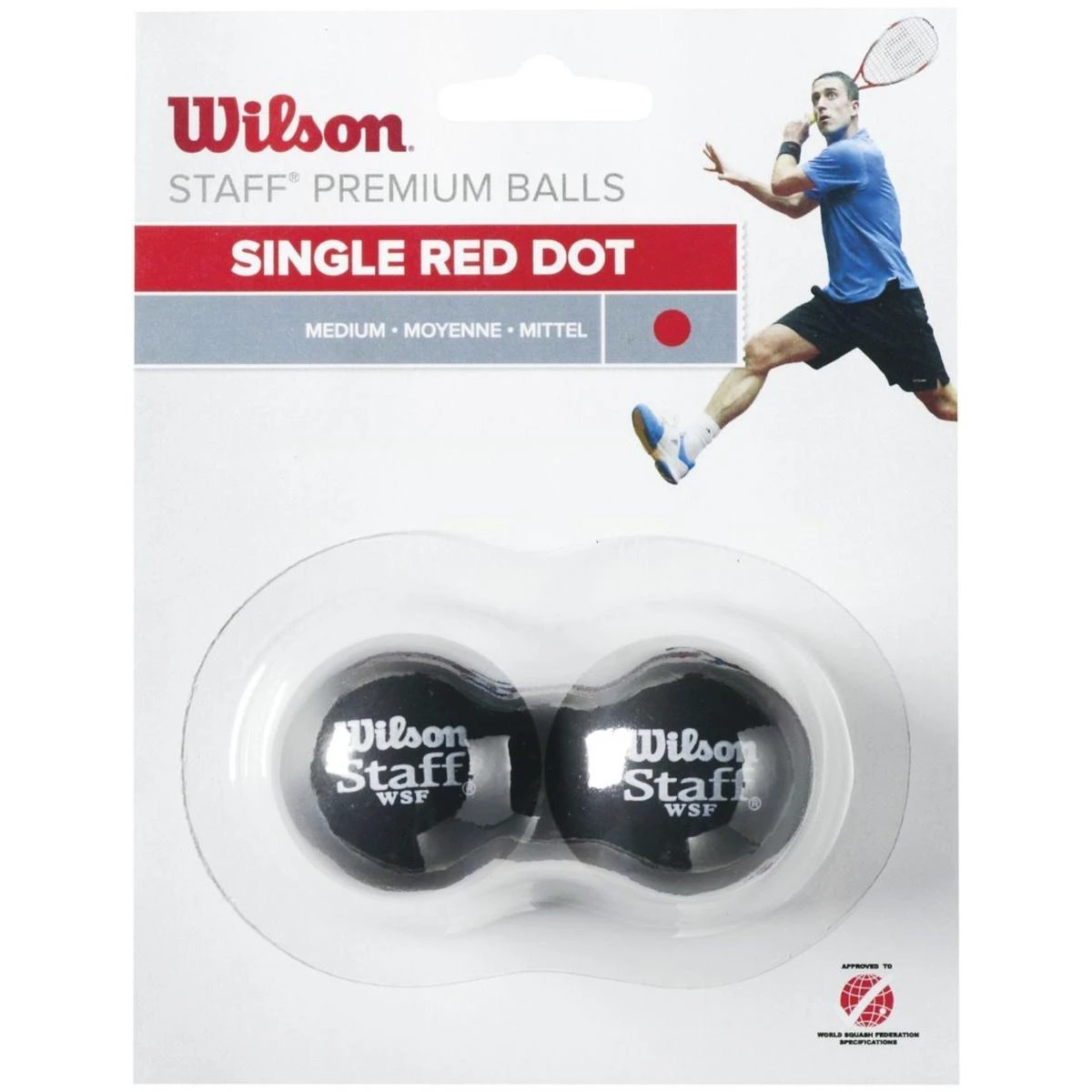 Skvošo kamuoliukai Staff Wilson vidut.greiti/2vnt. juodi