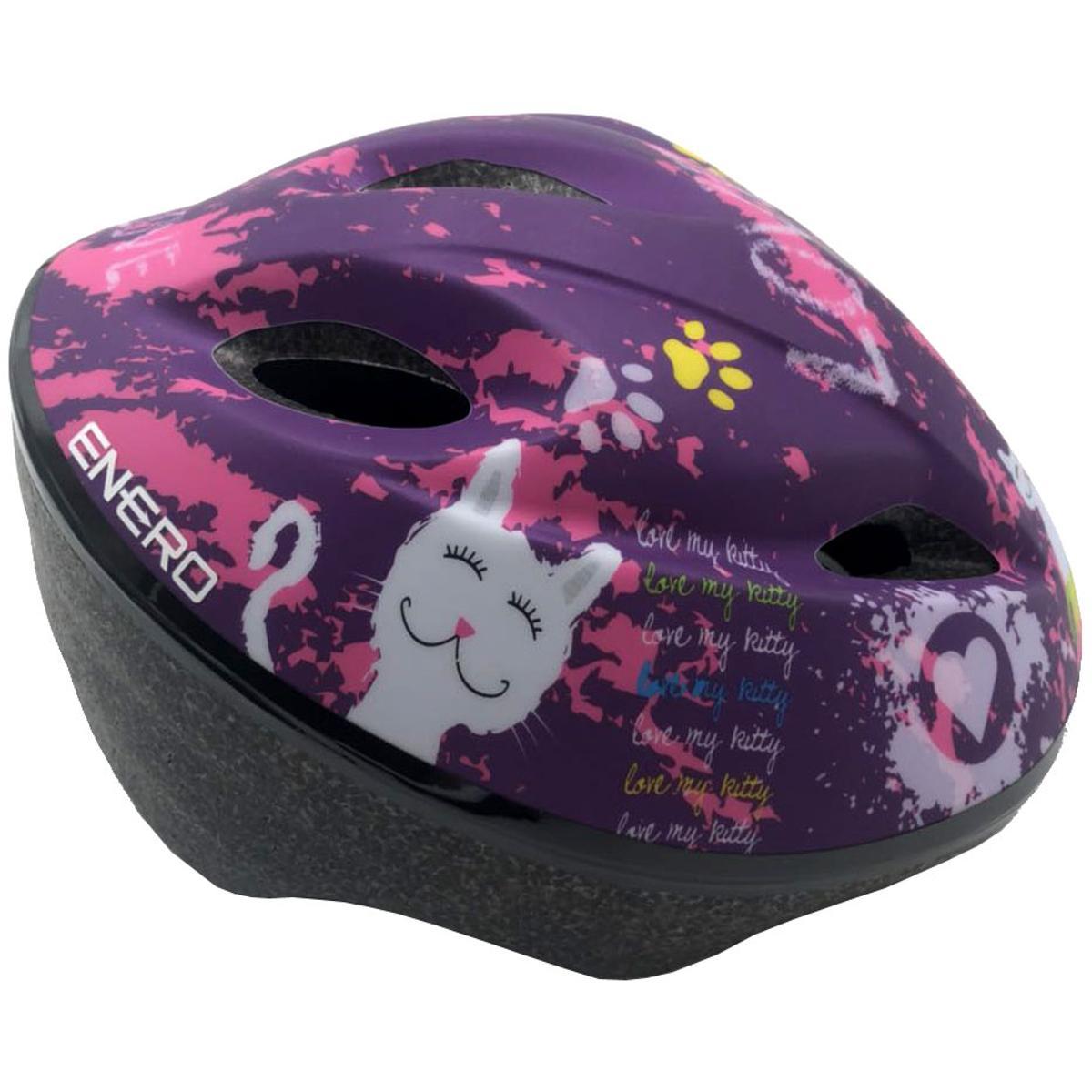 Reguliuojamas vaikiškas dviratininko šalmas Enero Love Kitty