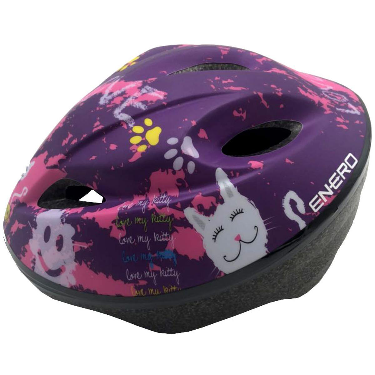 Reguliuojamas vaikiškas dviratininko šalmas Enero Love Kitty