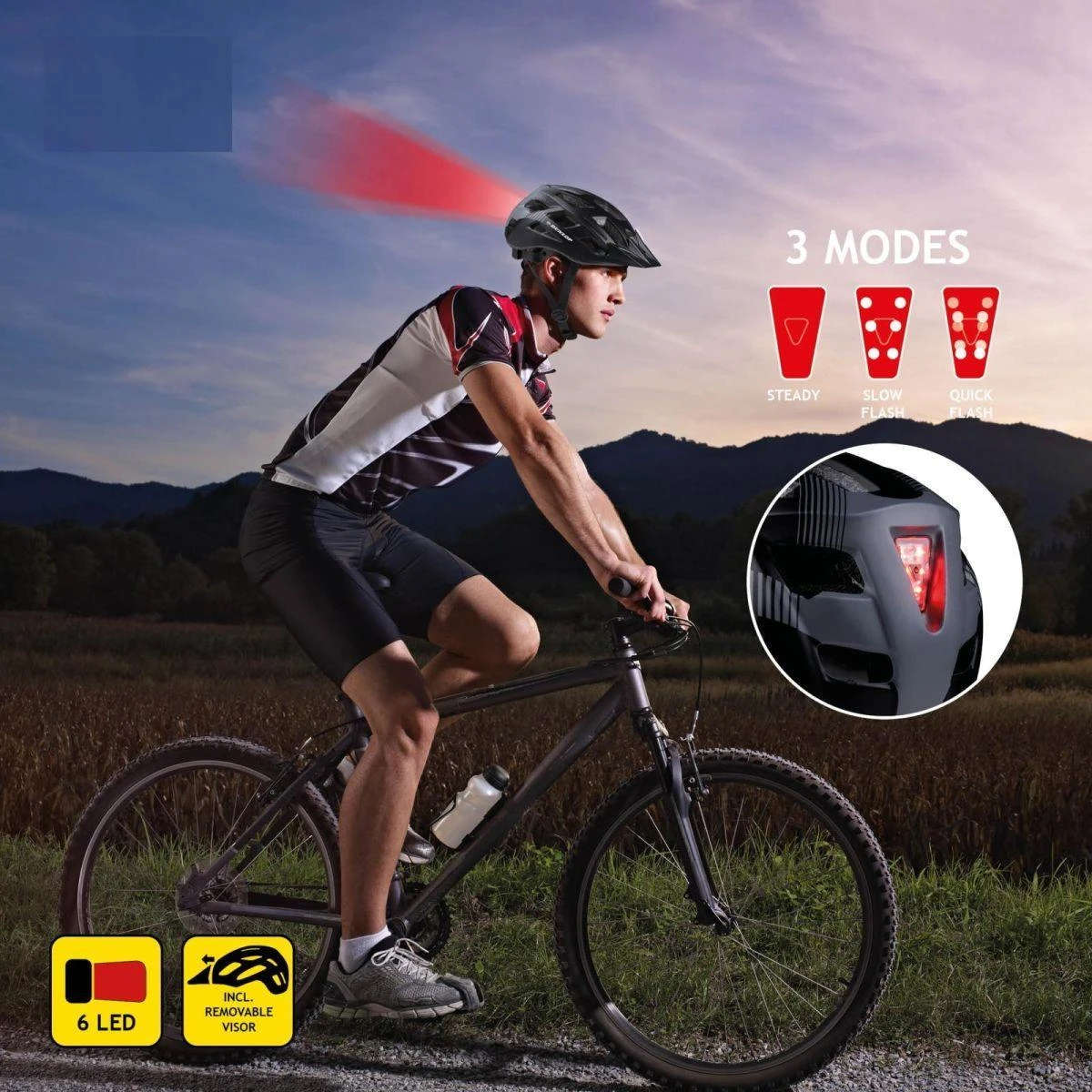 MTB DVIRAČIO ŠALMAS 6xLED DUNLOP R.L 267562
