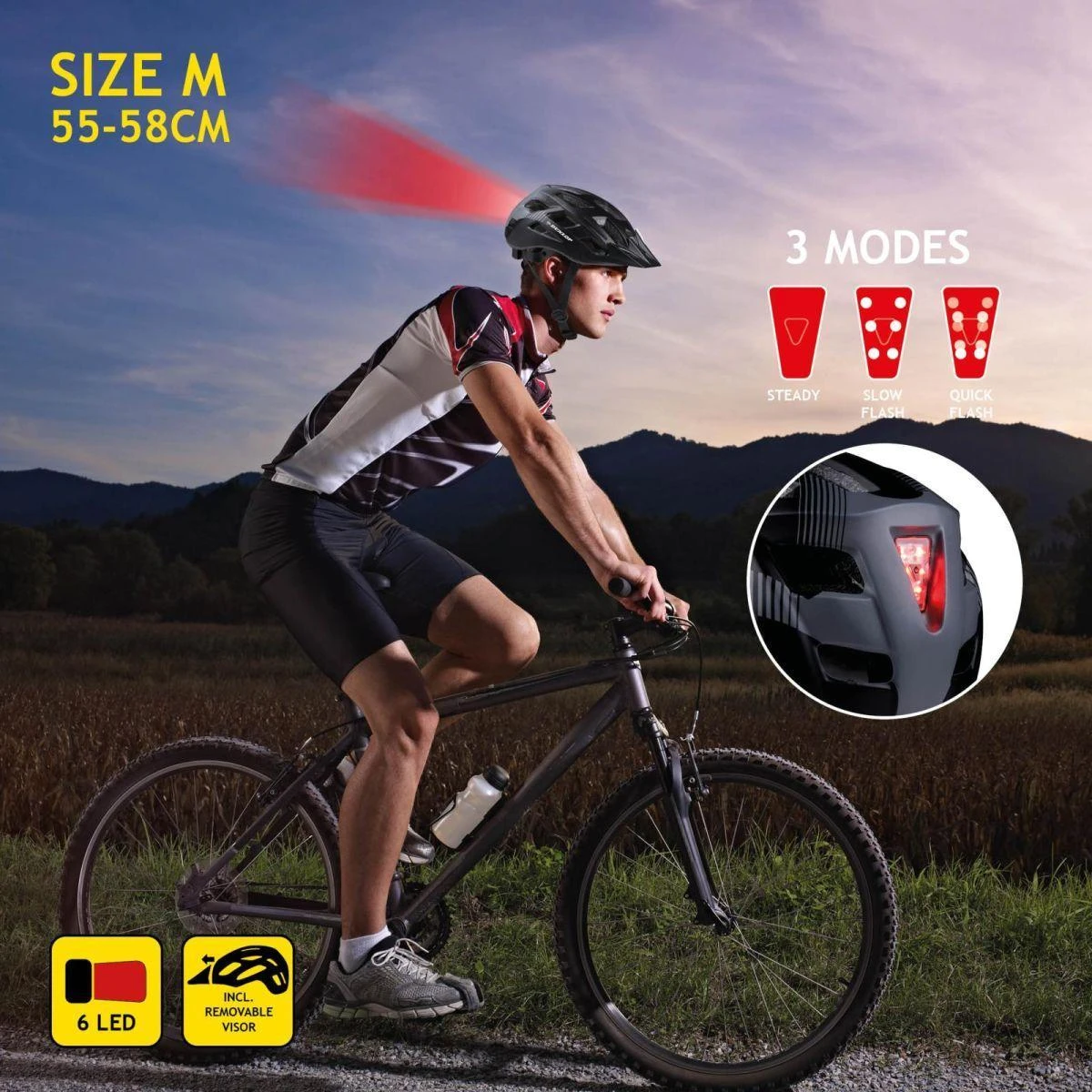 MTB DVIRAČIO ŠALMAS 6xLED DUNLOP R.M 266916