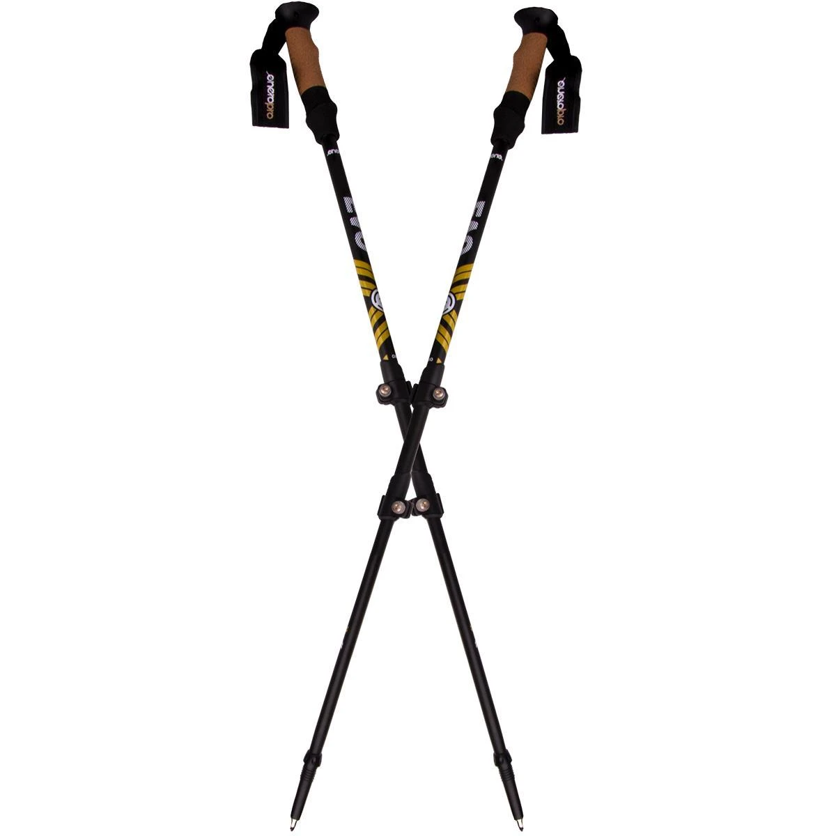 Enero Pro Sulankstomos šiaurietiško ėjimo - trekingo lazdos, 110-130cm, juodos
