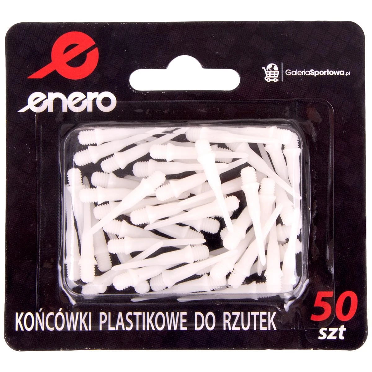 Enero Plastikiniai smiginio antgaliai, 50 vnt, balti