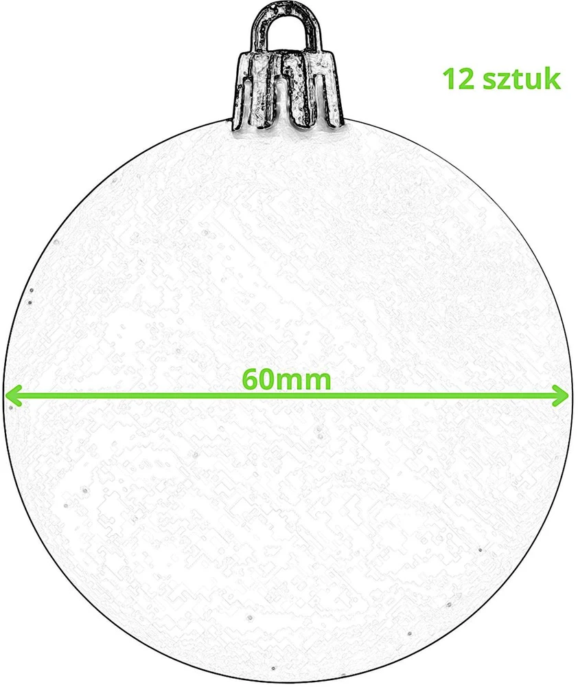 KOOPMAN BOMBKA DEKORACYJNA PLASTIKOWA 12SZT 60MM NOELLE TRZY KOLORY