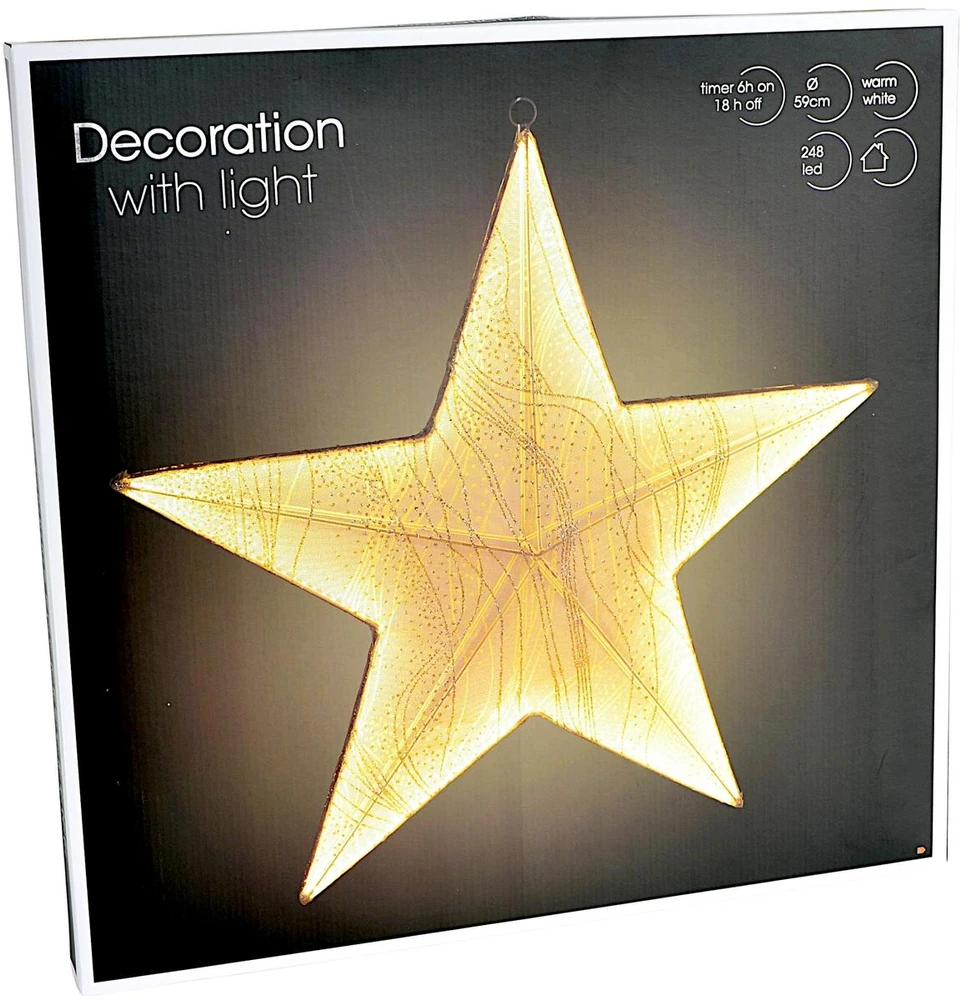 Mondex KOOPMAN DEKORACJA ŚWIETLNA GWIAZDA 59x59CM 248LED