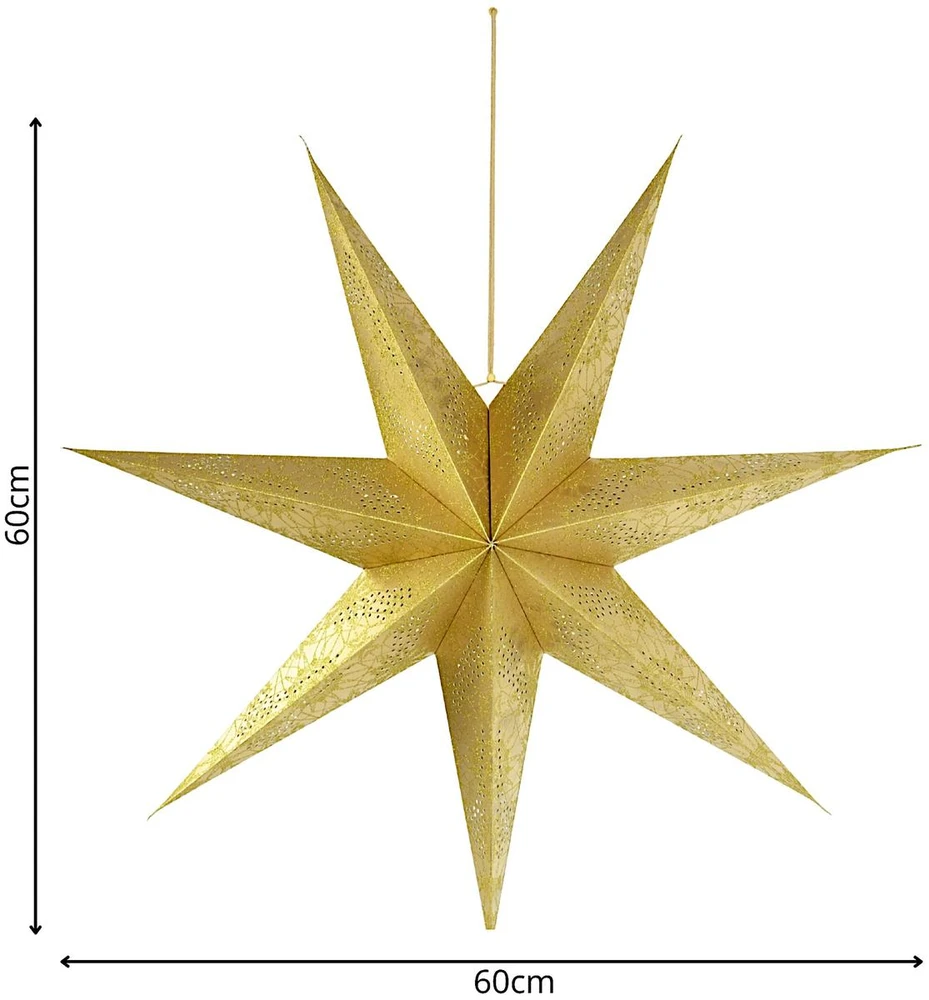 Mondex KOOPMAN DEKORATYVINIS POPIERIUS STAR 60CM AUKSAS