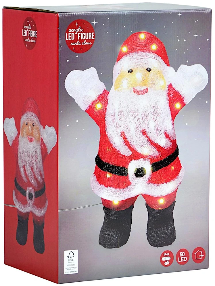 KOOPMAN Dekoracja świąteczna Świecąca dekoracja świąteczna Santa Claus