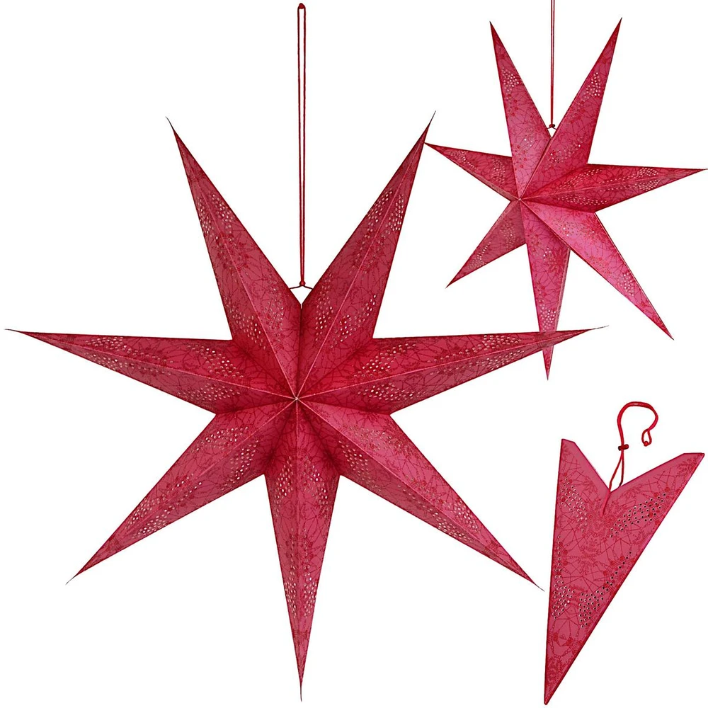 Mondex KOOPMAN GWIAZDA DEKORACYJNA PAPIEROWA 45CM RAUDONA