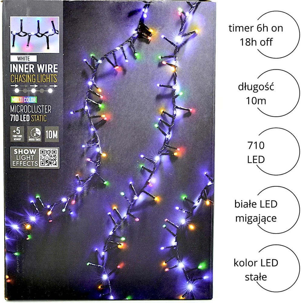 KOOPMAN Kalėdinės lemputės 710 LED baltos/spalvotos