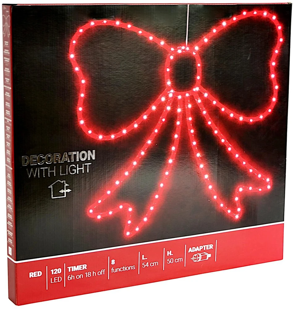 KOOPMAN DEKORACINIS KASPINAS 55CM RAUDONAS 120 LED 169793