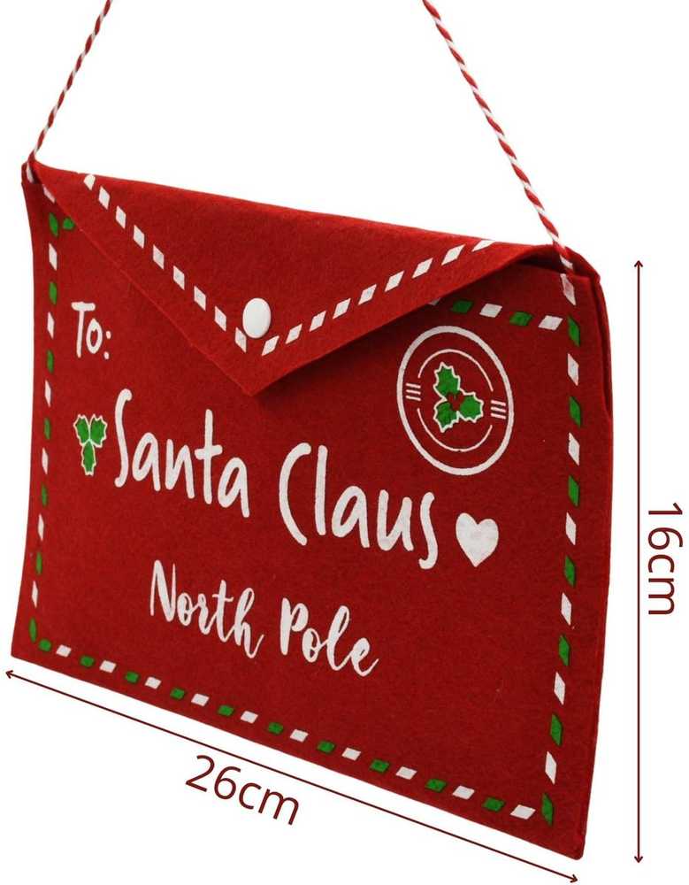 KOOPMAN KALĖDINIS VOKAS LAIŠKUI KALĖDŲ SENELIUI IŠ VELTO 26x16CM SANTA CLAUS 544637