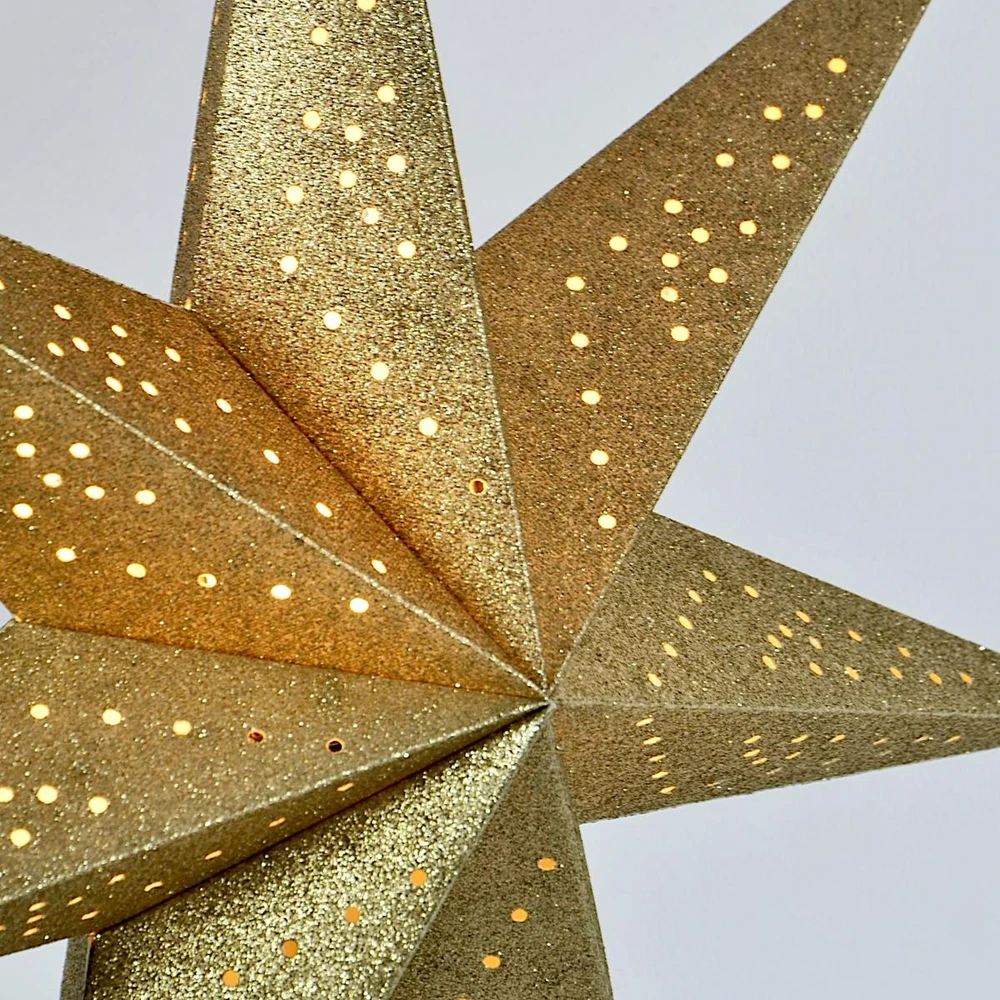 KOOPMAN Dekoracja świąteczna Christmas decoration Gwiazda dekoracyjna su podświetleniem LED wys:65CM CHAMPAGNE