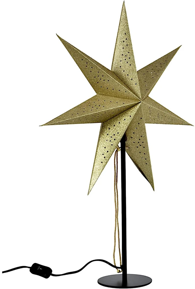 KOOPMAN Dekoracja świąteczna Christmas decoration Gwiazda dekoracyjna su podświetleniem LED wys:65CM CHAMPAGNE