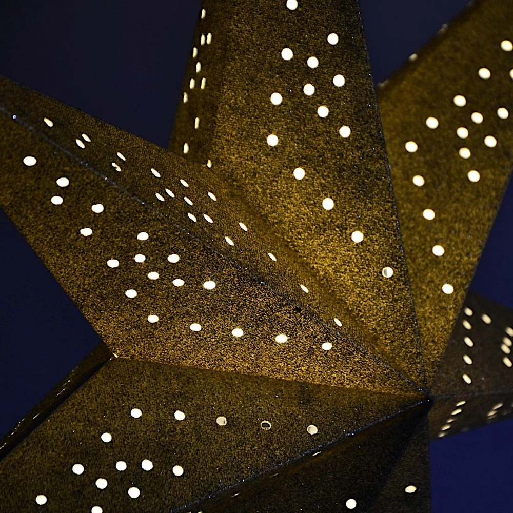 KOOPMAN Dekoracja świąteczna Christmas decoration Gwiazda dekoracyjna su podświetleniem LED wys:65CM CHAMPAGNE