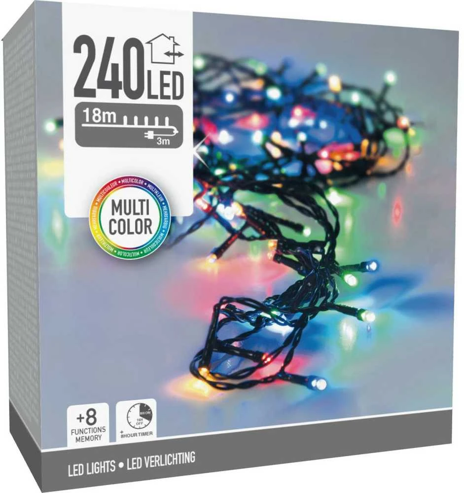 Christmas Decoration KALĖDINĖS LEMPUTĖS GIRLIANDA 240 LED SU LAIKMAČIU MULTICOLOR 809580