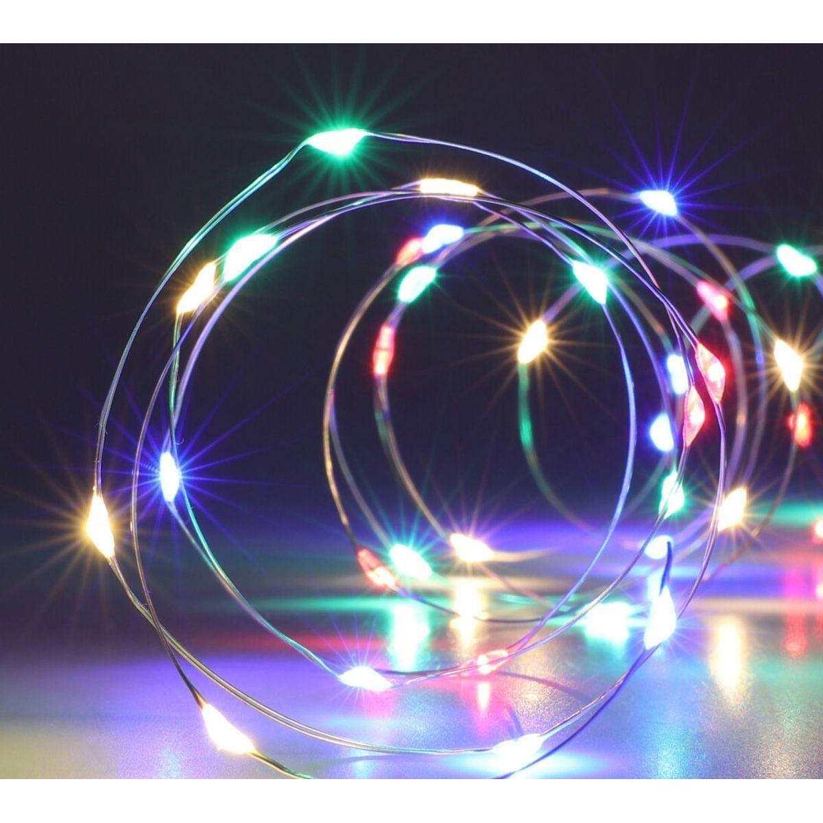 Mondex Christmas Decoration Kalėdinė dekoracija BATERIJOMIS MAITINAMOS VIELINĖS ŽIBINTUKĖS GARLAND 40 LED ĮVAIRIŲ SPALVŲ