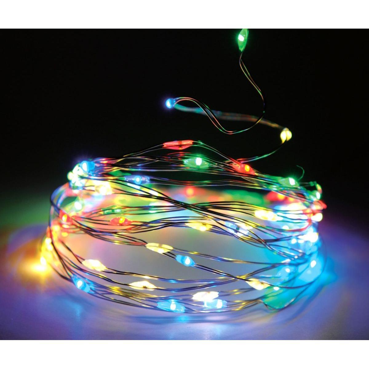 Mondex Christmas Decoration Kalėdinė dekoracija BATERIJOMIS MAITINAMOS VIELINĖS ŽIBINTUKĖS GARLAND 40 LED ĮVAIRIŲ SPALVŲ