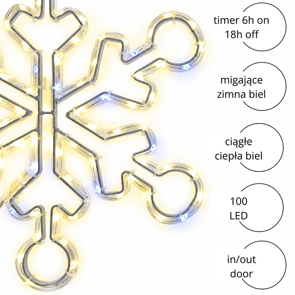 Nežinomas LED snaigės dekoracija. AX3300210. D32 cm. balta