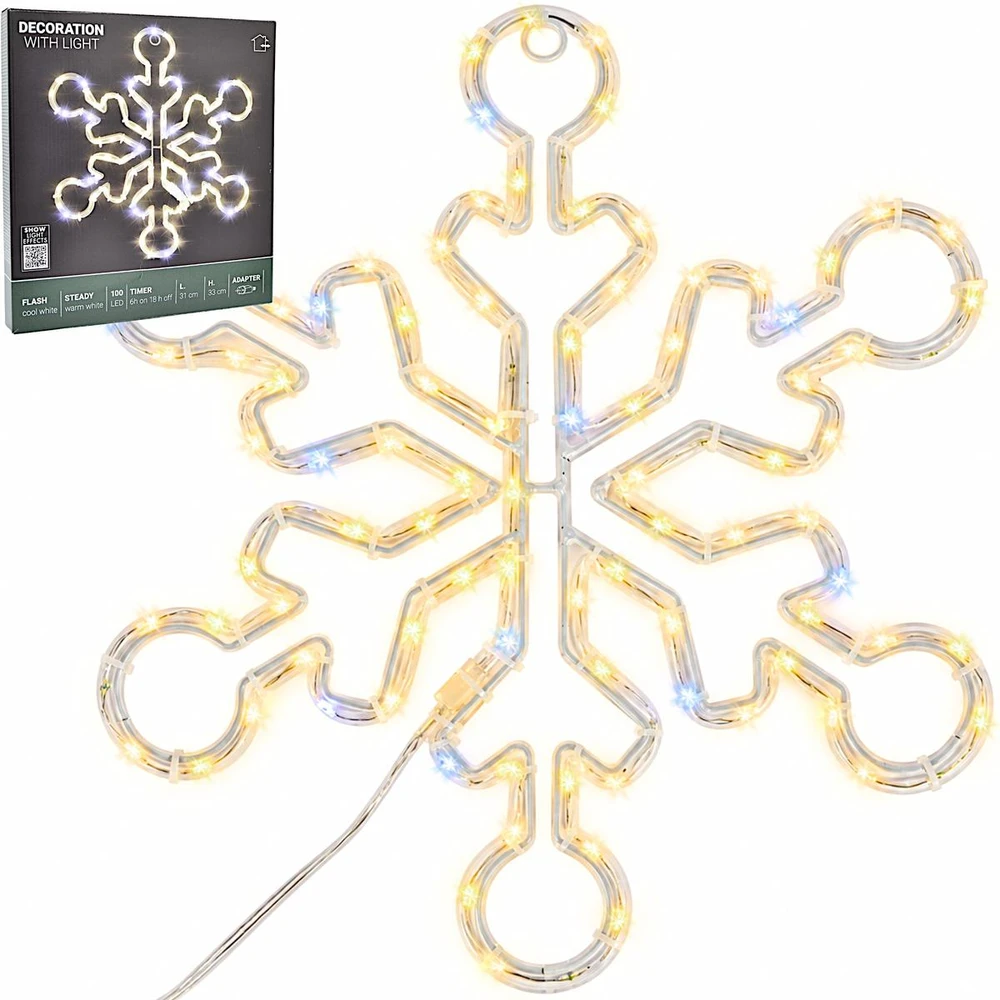 Nežinomas LED snaigės dekoracija. AX3300210. D32 cm. balta
