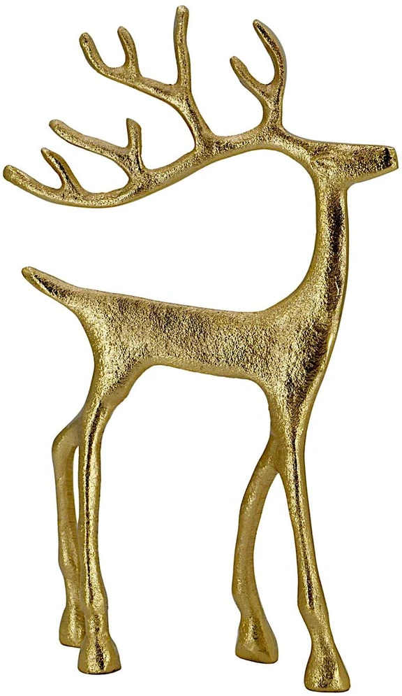 KOOPMAN RENIFER DEKORACYJNY METALOWY 19x31CM Auksinė