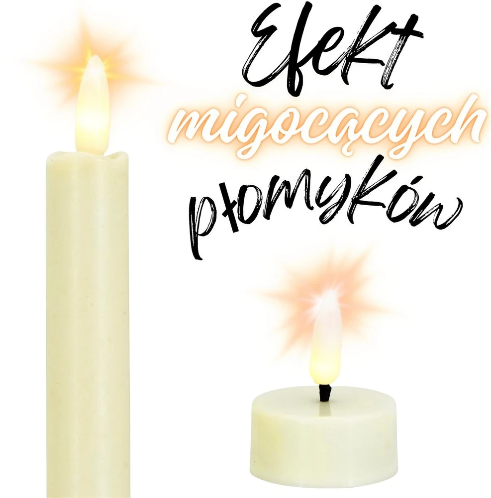 KOOPMAN Įvairių dydžių LED žvakių rinkinys su nuotolinio valdymo pulteliu