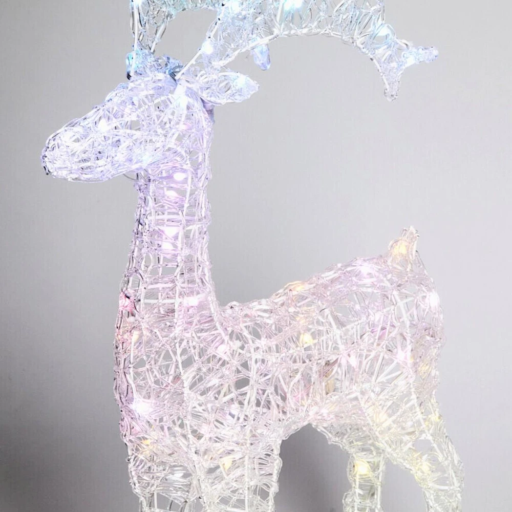 KOOPMAN Šiaurės elnio dekoracija 75 cm 80 LED
