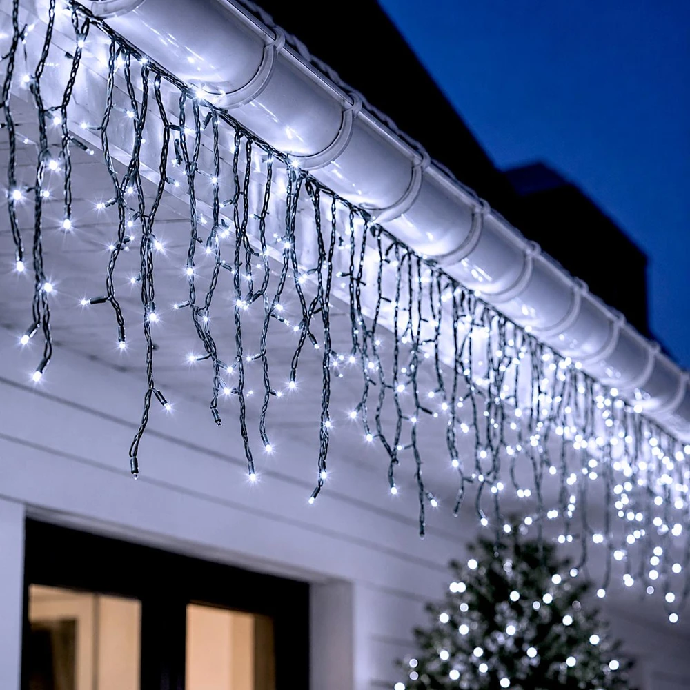 KOOPMAN SOLARNY ŁAŃCUCH ŚWIETLNY 240 LED 13 FUNKCJI USB ZIMNY Baltas