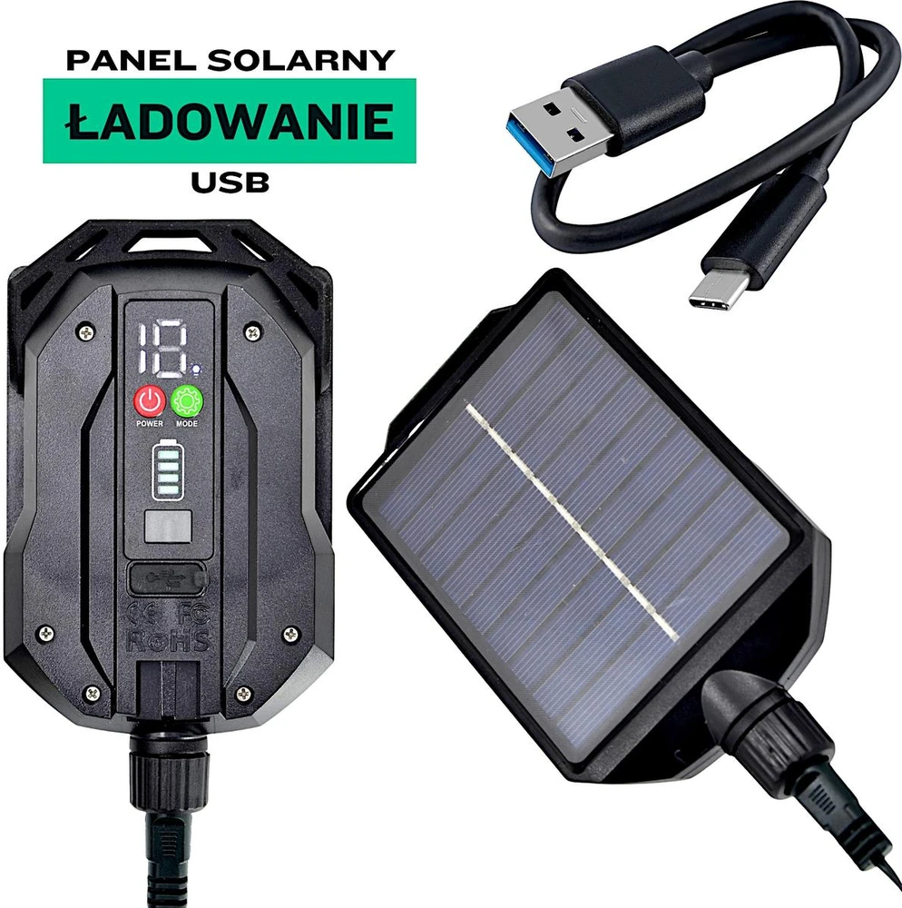 KOOPMAN SOLARNY ŁAŃCUCH ŚWIETLNY 240 LED 13 FUNKCJI USB ZIMNY Baltas
