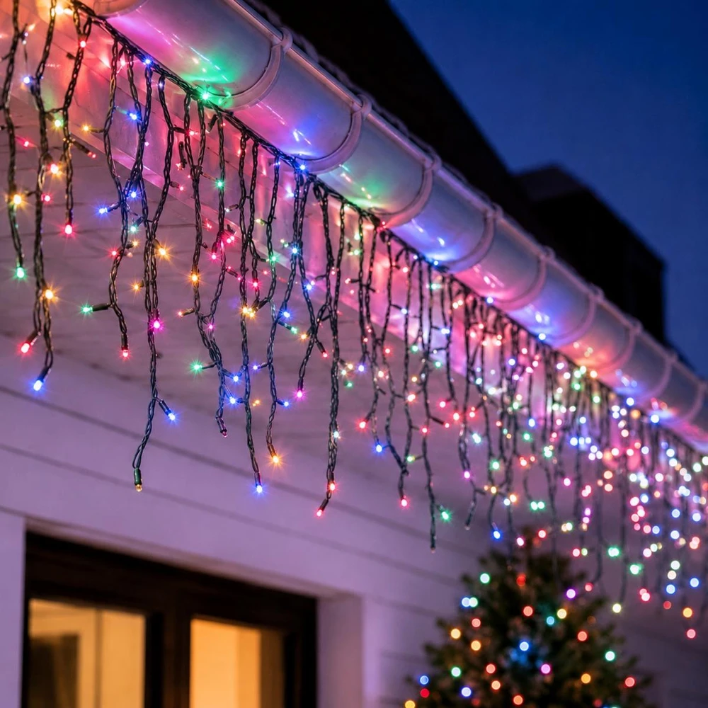 Koopman saulės energijos šviesos grandinėlė 480 LED 13 funkcijų USB daugiaspalvė
