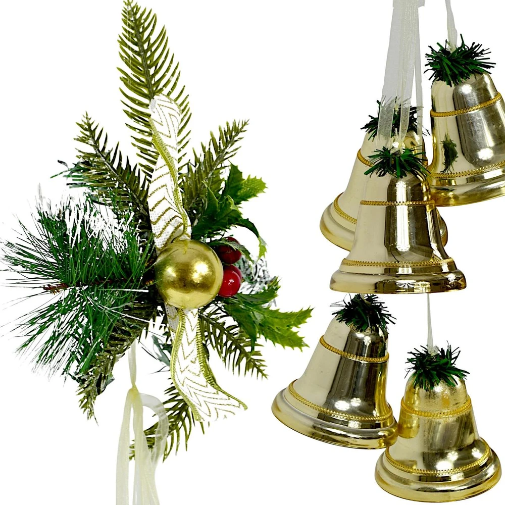KOOPMAN Dekoracja świąteczna Party Deco Stroik dekoracyjny dzwoniki Dł. 71CM Champagne