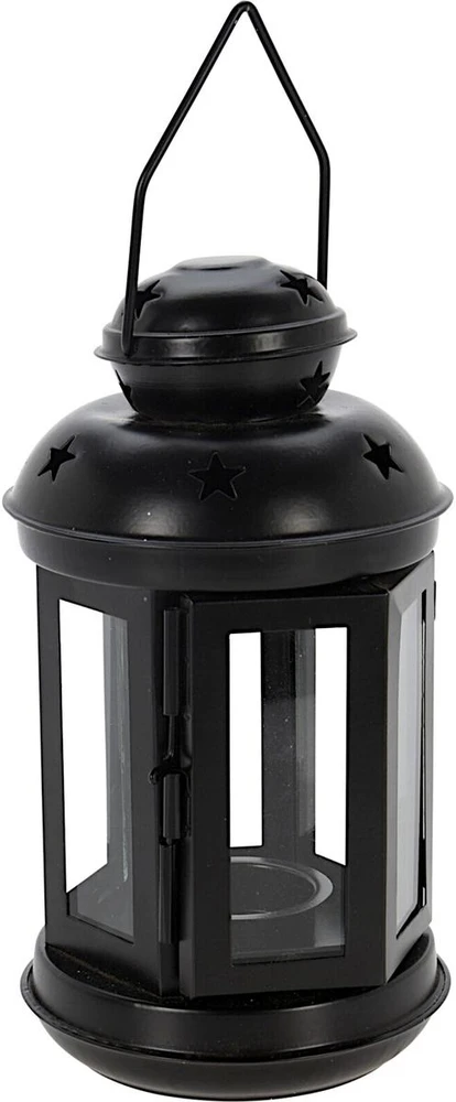KOOPMAN ŚWIECZNIK NA TEA LIGHT LATARENKA 20CM Juoda