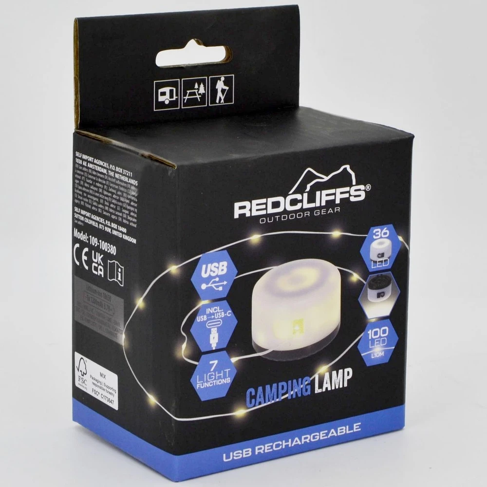 Redcliffs Įkraunama LED lempa kempingui USB