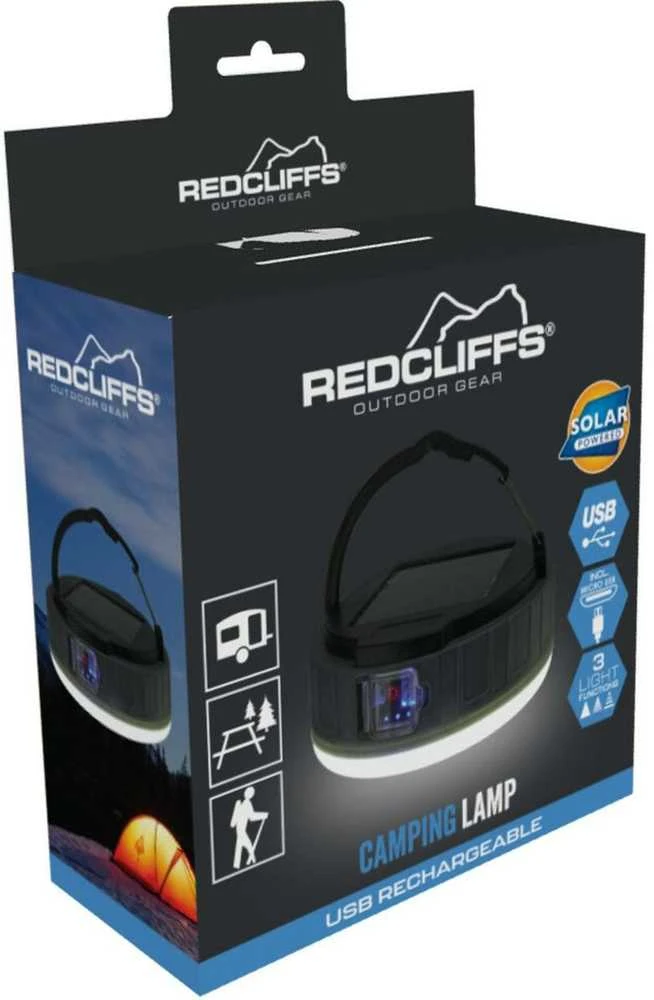 Kempingo lempa su saulės energija ir USB „Redcliffs“