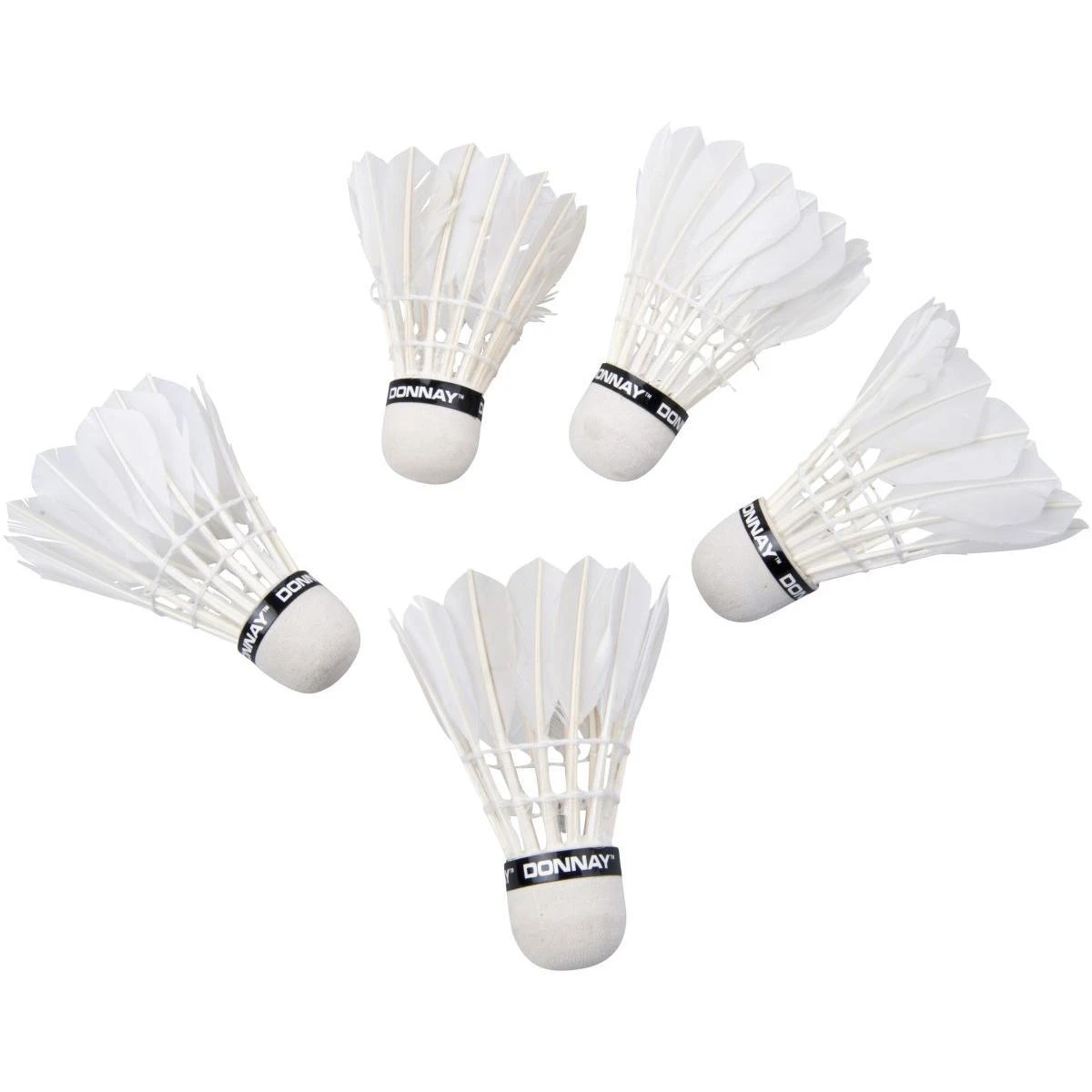 Enero Badmintono Plunksnelės Donnay 5 vnt. Baltos 413990