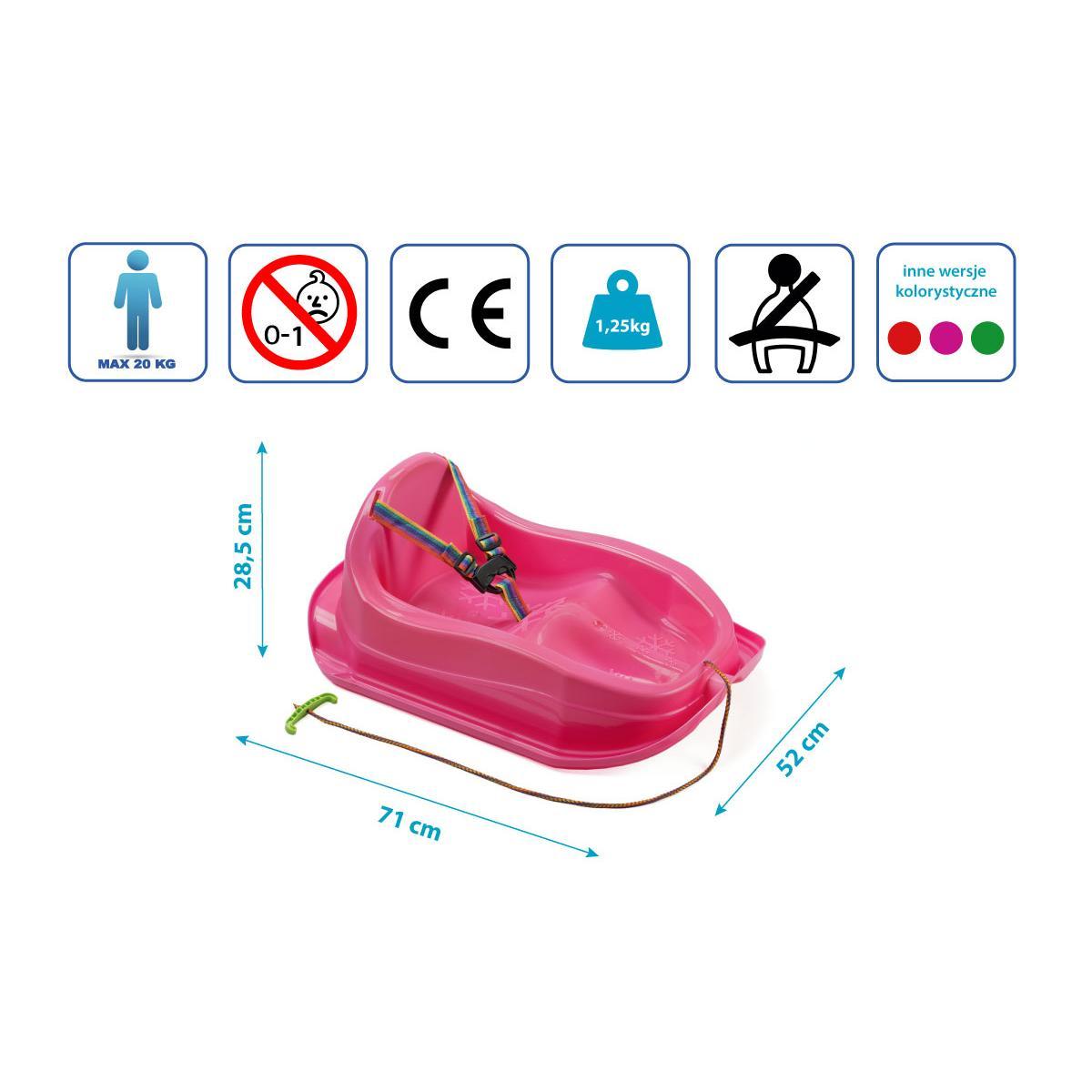 Enero Plastikinės rogutės MARMAT, rožinis