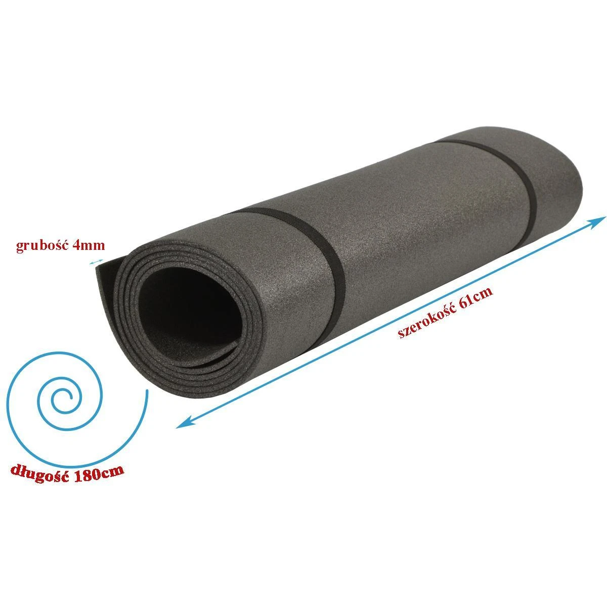 Enero Jogos kilimėlis Eb Fit 180x61x0,4 cm, pilkas