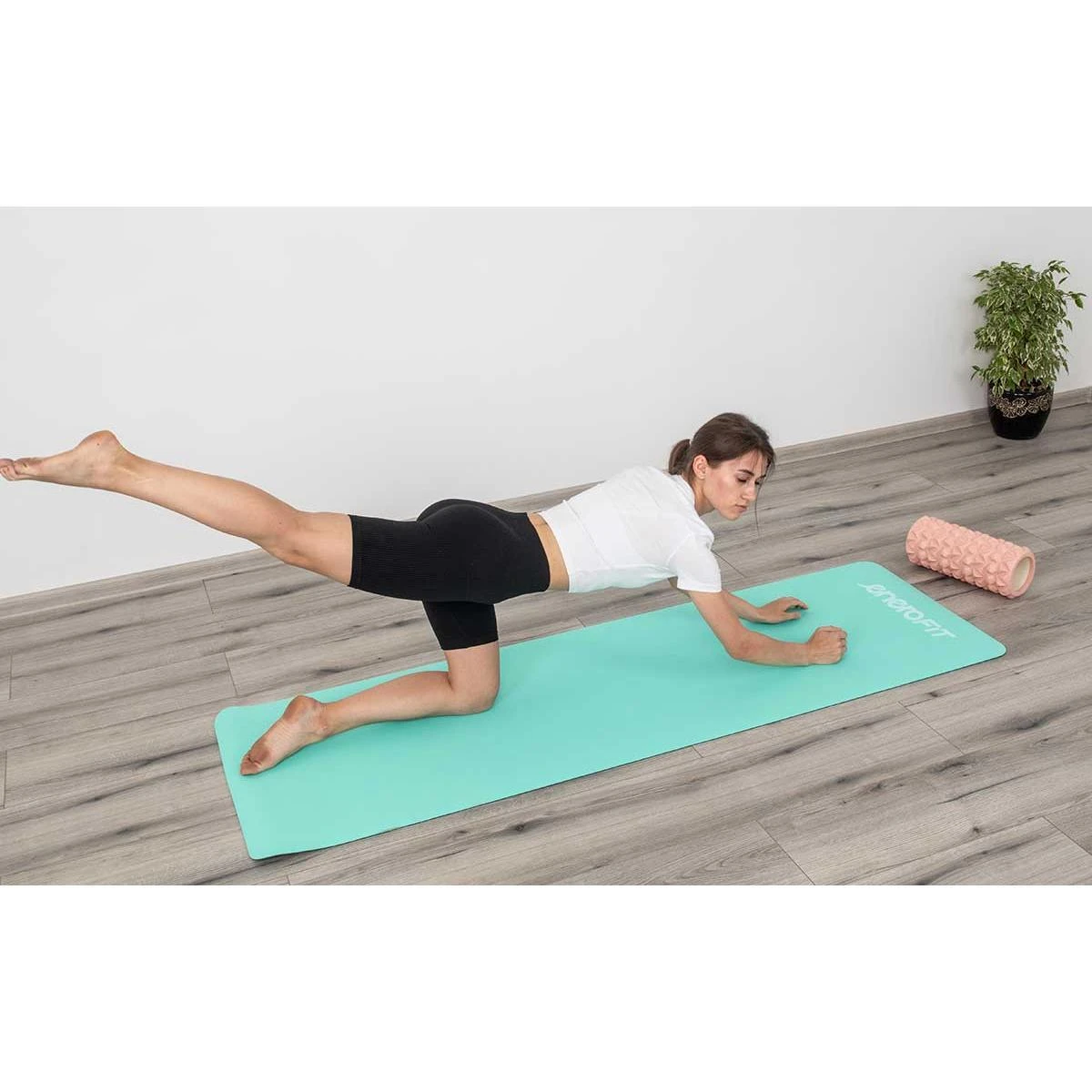 Kilimėlis sportui ir jogai Enero Fit, 183x61, mėlynas/juodas