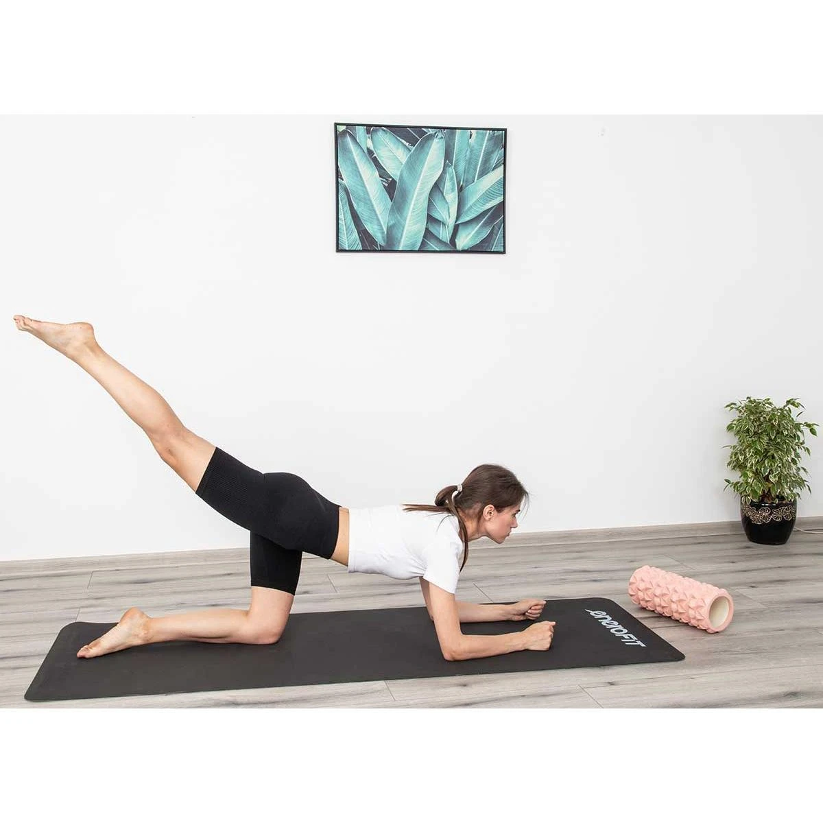 Kilimėlis sportui ir jogai Enero Fit, 183x61, juodas/pilkas